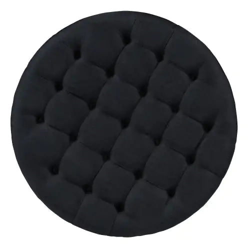 2 Tier Round Ottoman Coffee Table, Large Tufted Upholstered Table