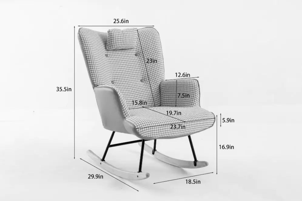 Grey Rocking Chair for Baby Nursery - Nursing Chair for Baby Room