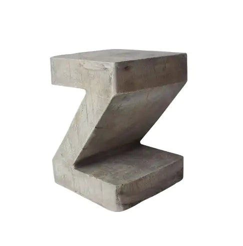 Light Gray Concrete Side Table, Modern Minimalist Accent Table