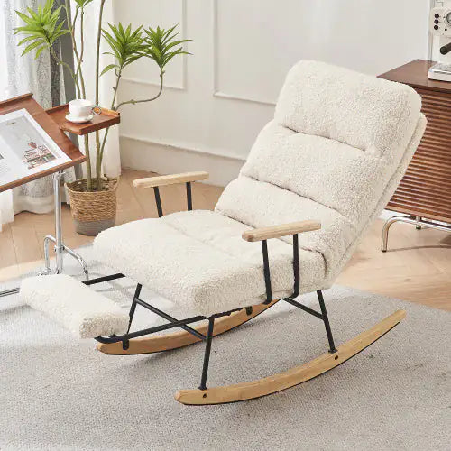 Beige Rocking Chair for Baby Nursery - Teddy Chair - Nursing Chair