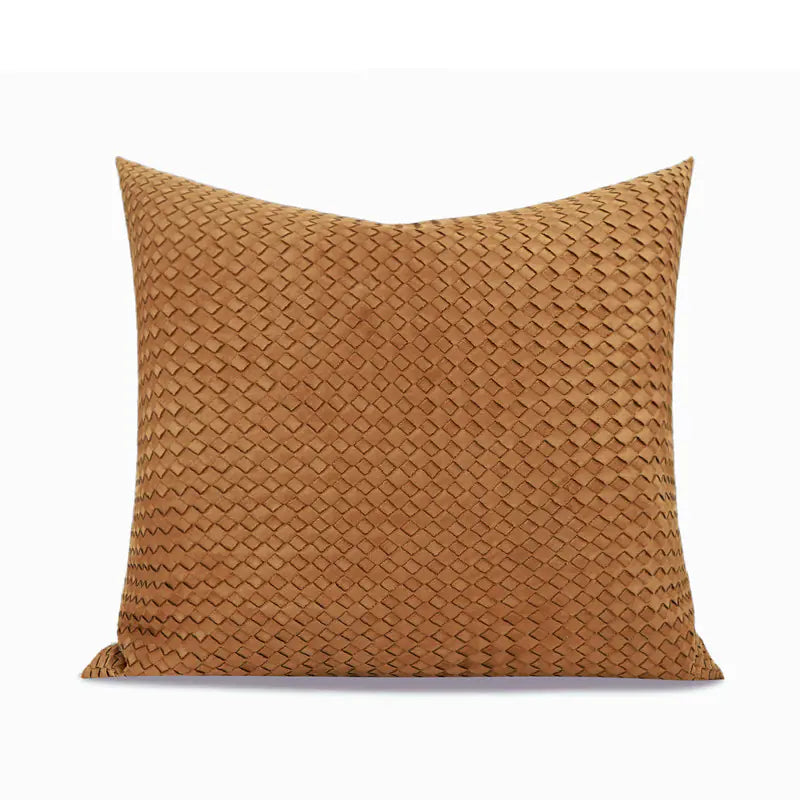 Wabi Wind Orange Coffee Color Hand-woven Leather Bag