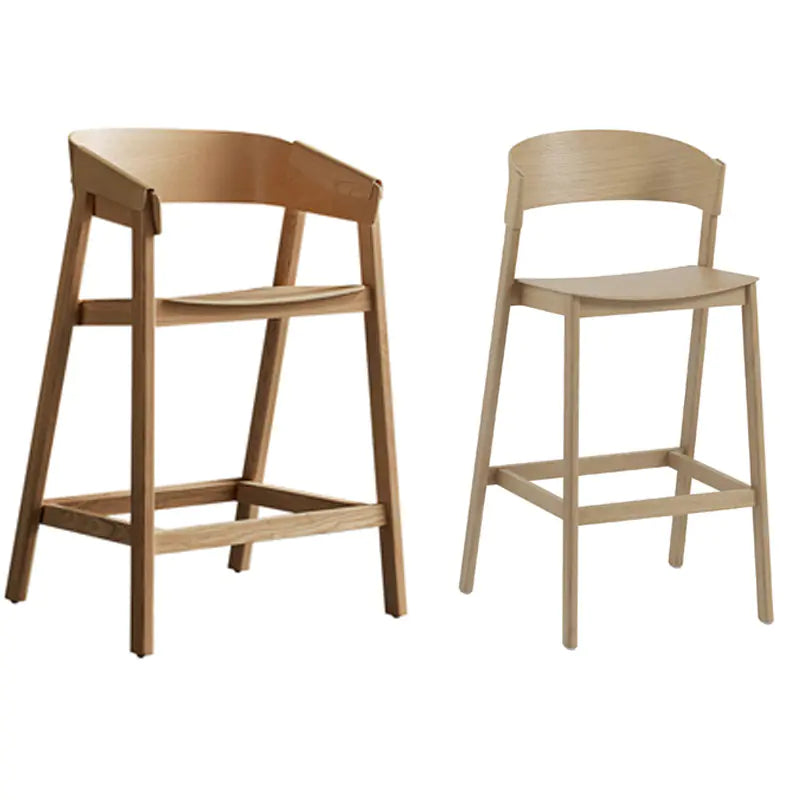 Modern Japanese Bar Stool with Backrest (Designer)