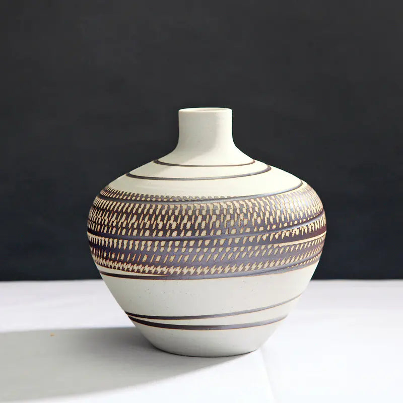 Minimalist Vintage Ceramic Vase Set (3 pcs)