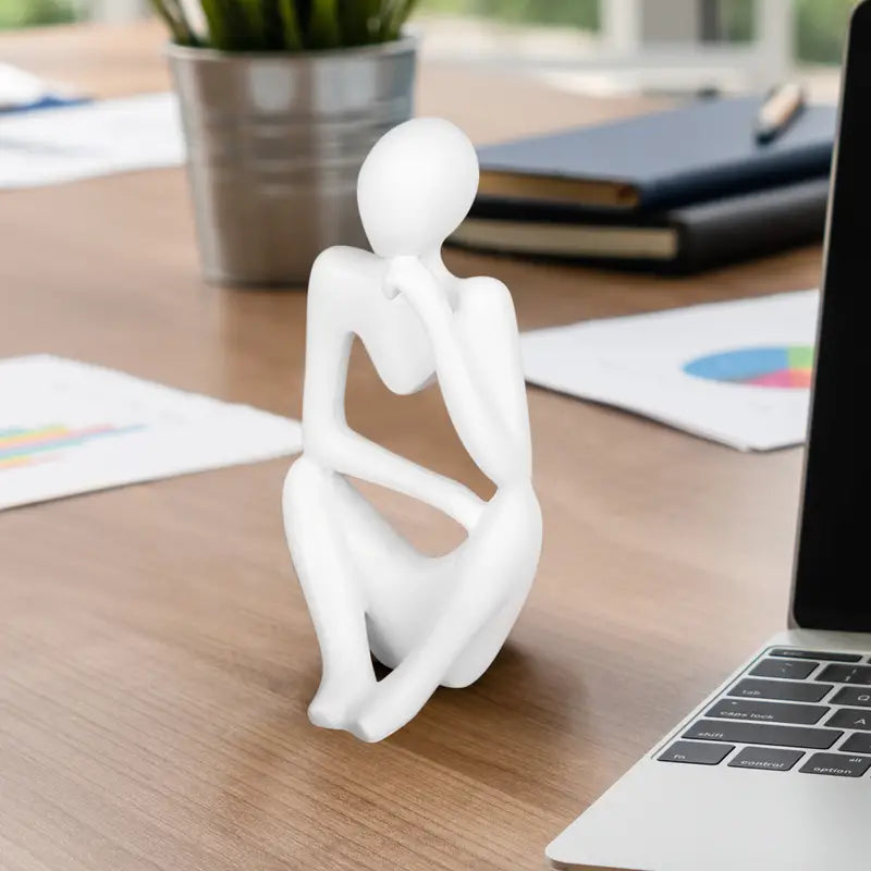 Modern Resin Thinker Statue - Home Office Decor
