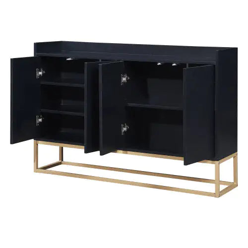 Compact Black Modern Sideboard Buffet Cabinet