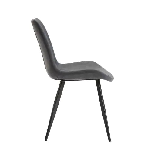 Gray Faux Leather Dining Chairs Set of 2 Modern