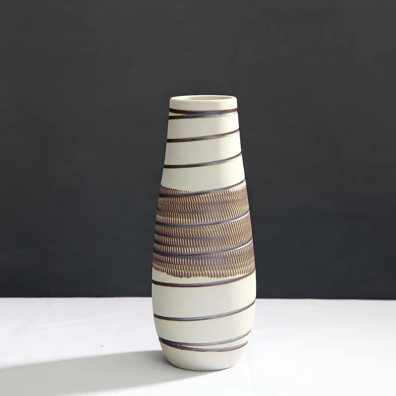 Minimalist Vintage Ceramic Vase Set (3 pcs)