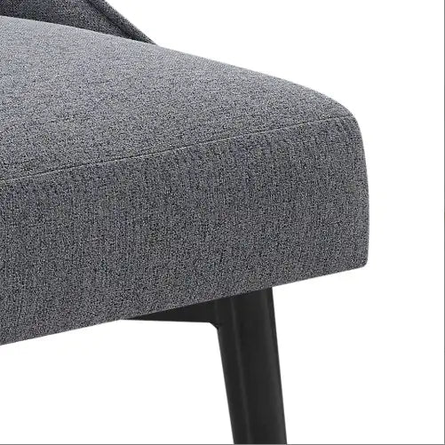 Charcoal Fabric Side Chair with Metal Legs