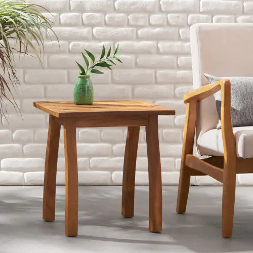19" Compact Acacia Wood Tea Table - Teak