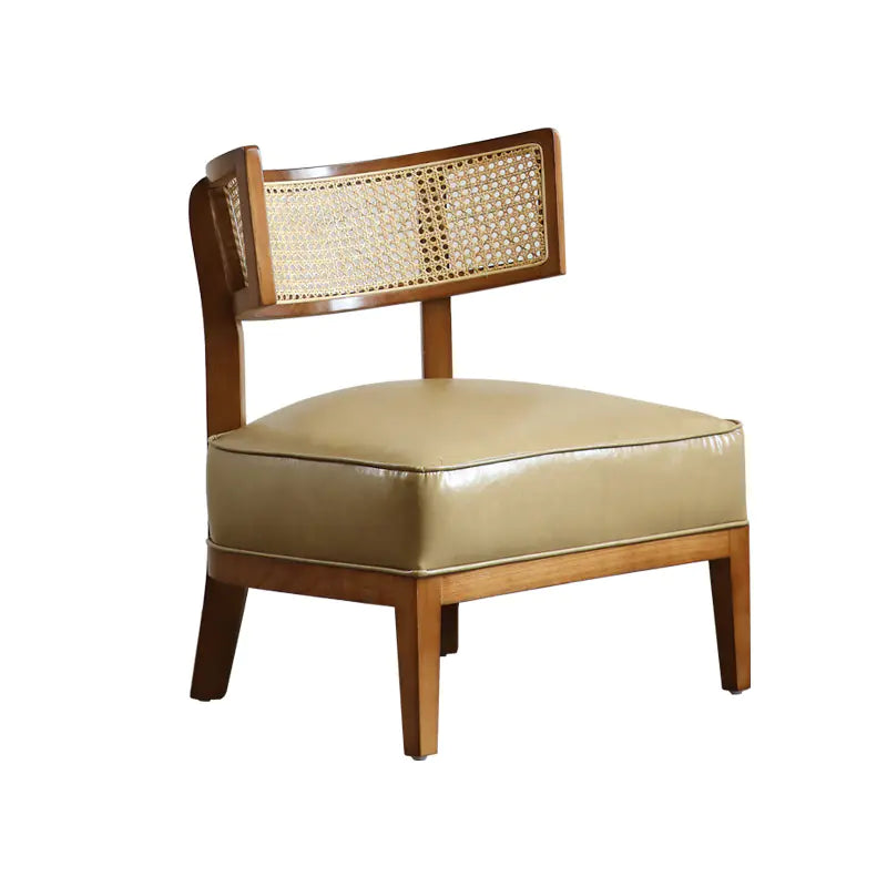 Solid Wood Rattan Single Lounge Chair
