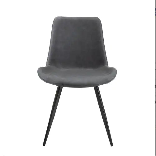 Gray Faux Leather Dining Chairs Set of 2 Modern