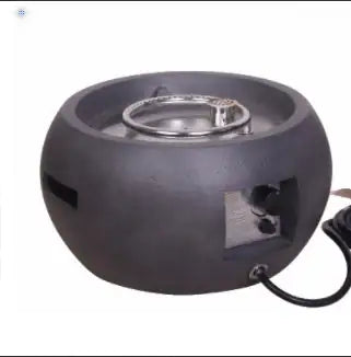 22” Round Concrete Gas Fire Pit – Modern Outdoor Propane Fire Bowl