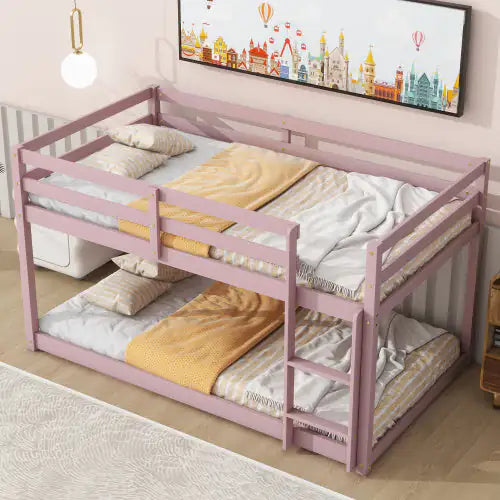 Twin Over Twin Wooden Floor Bunk Bed