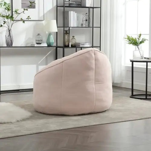 Pink Bean Bag Sofa Chair with Footrest