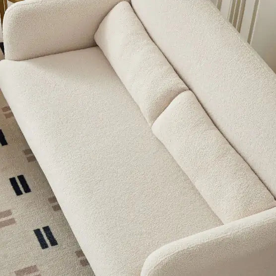 Beige Sofa - Sherpa Small Sofa with Support Pillows