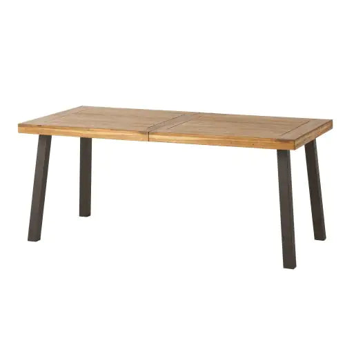 Della Acacia Wood Dining Table with Metal Base