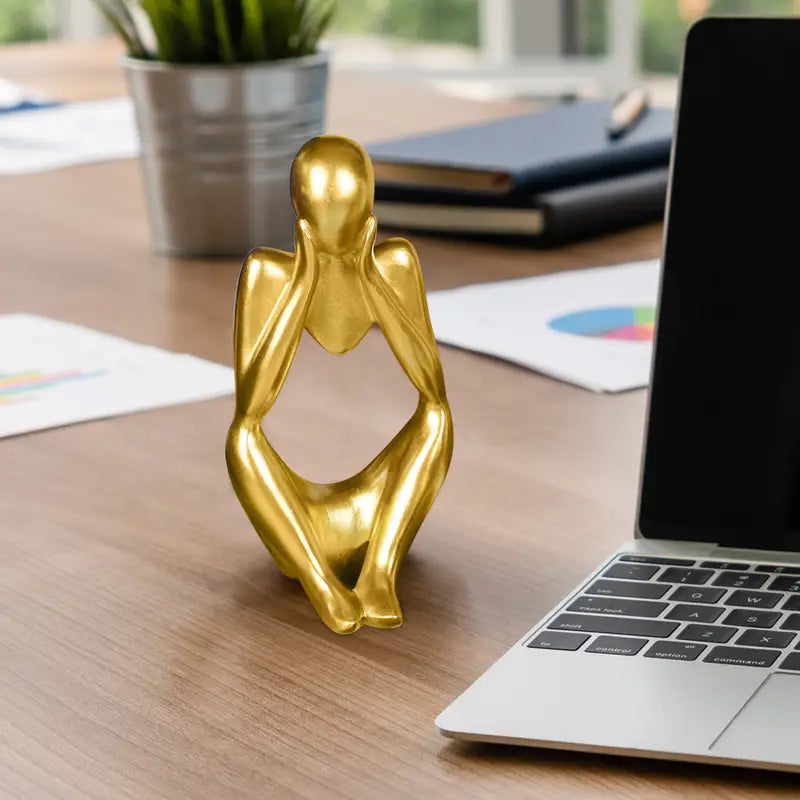 Modern Resin Thinker Statue - Home Office Decor