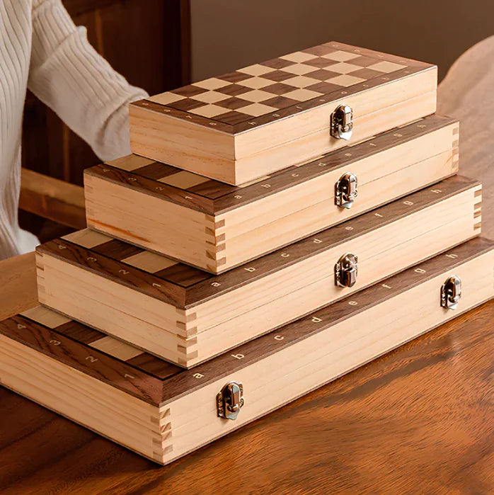 24x24cm Magnetic Chess Board - Foldable Wooden Chess Board Set