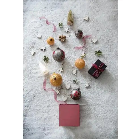 Set Of 4 Christmas Ball Ornaments, Glass Christmas Ornaments