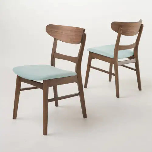 Mint Fabric Dining Chairs Set of 2
