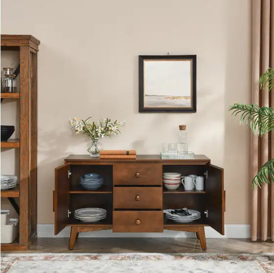 Walnut Mid-Century Modern Buffet Sideboard