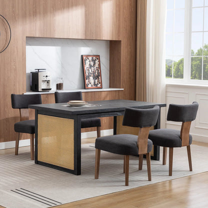 Set of 4 Upholstered Dining Chairs, Mid Century Dining Chairs