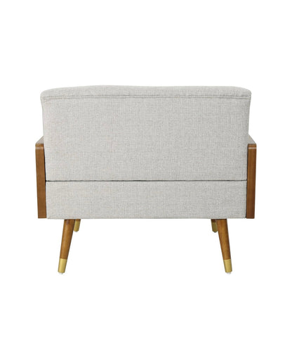 Beige Upholstered Chair, Mid Century Chair, Modern Club Chair