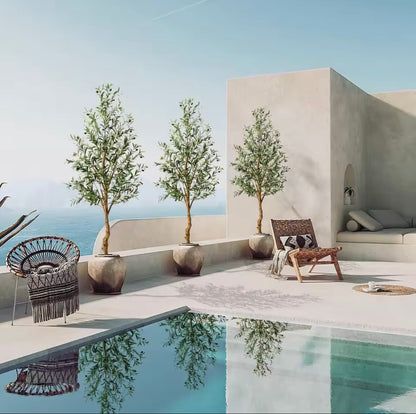 6ft Artificial Olive Tree, Realistic Indoor & Outdoor Faux Tree with Fruit