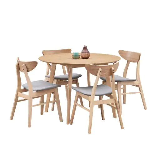 42" Round Wooden Dining Table for 4 Persons
