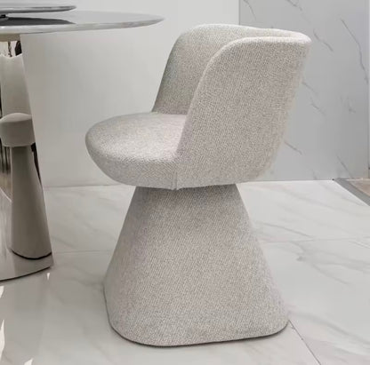 Cotton-Linen Dining Chair, Upholstered Chair with 360° Swivel