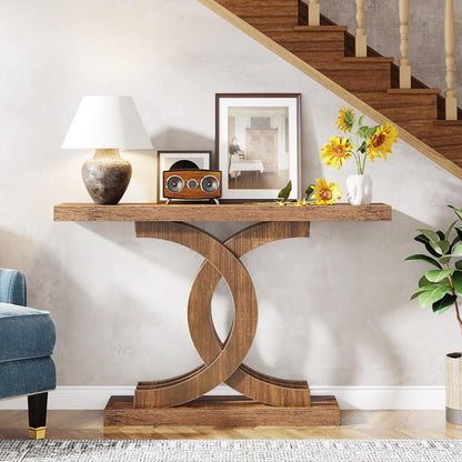 39" Modern Console Table – Grey Wood Entryway Console