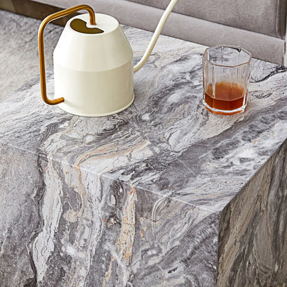 Textured Modern Coffee Table, MDF Table for Small Spaces