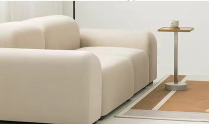 Modern Minimalist Beige Pebble Modular Sofa