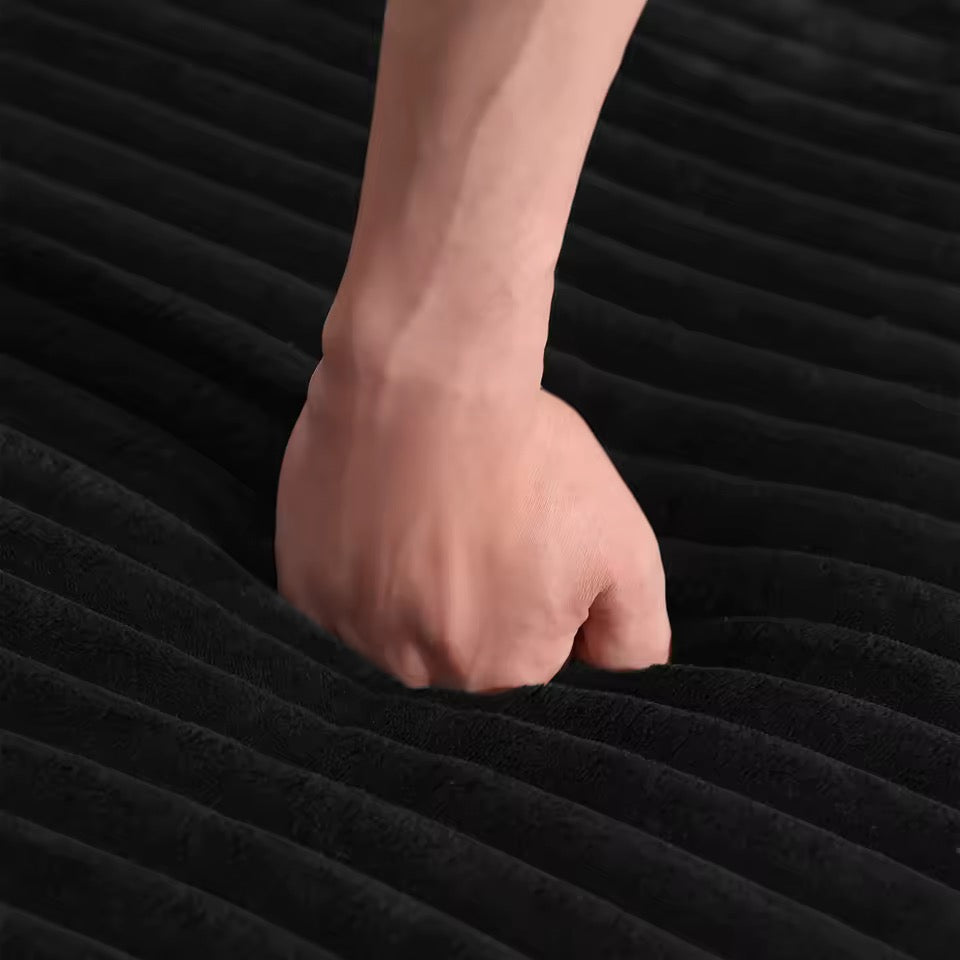 130" U-Shaped Sectional Sofa, Corduroy Modular with Chaise Lounge