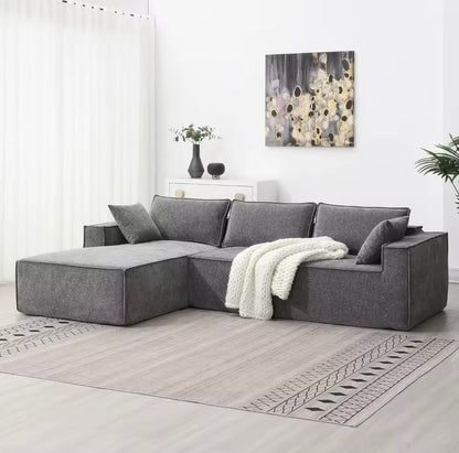 Modular Cloud Sectional Sofa with L-Shape Chaise, Chenille Fabric Couch