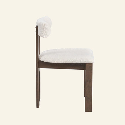 Set of 2 Modern Dining Chairs, Walnut Upholstered Dining Chairs