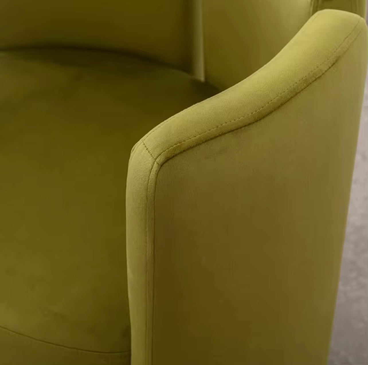 Velvet Upholstered Accent Chair, Green Barrel Side Chair