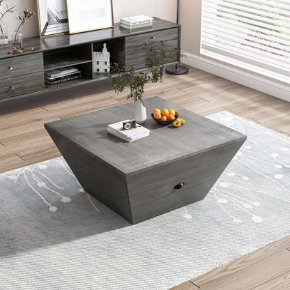 Gray Ladder Shaped Coffee Table – Modern Coffee Table with Storage