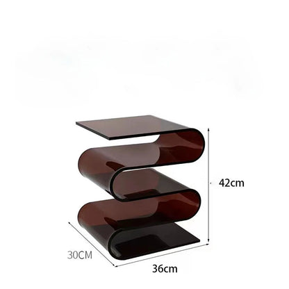 Transparent Acrylic Side Table with Book Rack, Modern Side Table