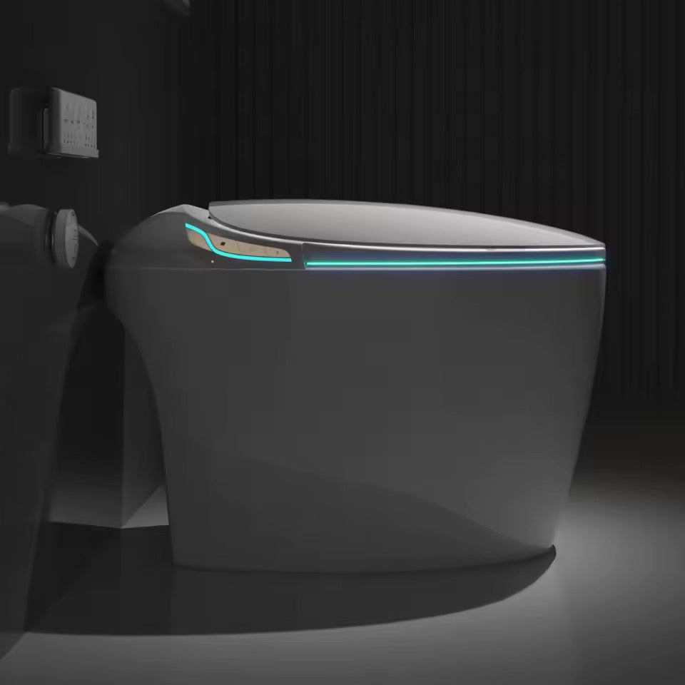 Smart Bidet Toilet, Auto Open/Close, Foot Sensor Flush, Heated Seat, Warm Air Dryer, LED Display