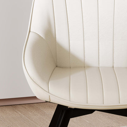 Set of 2 Upholstered Dining Chairs, White Modern Dining Chairs