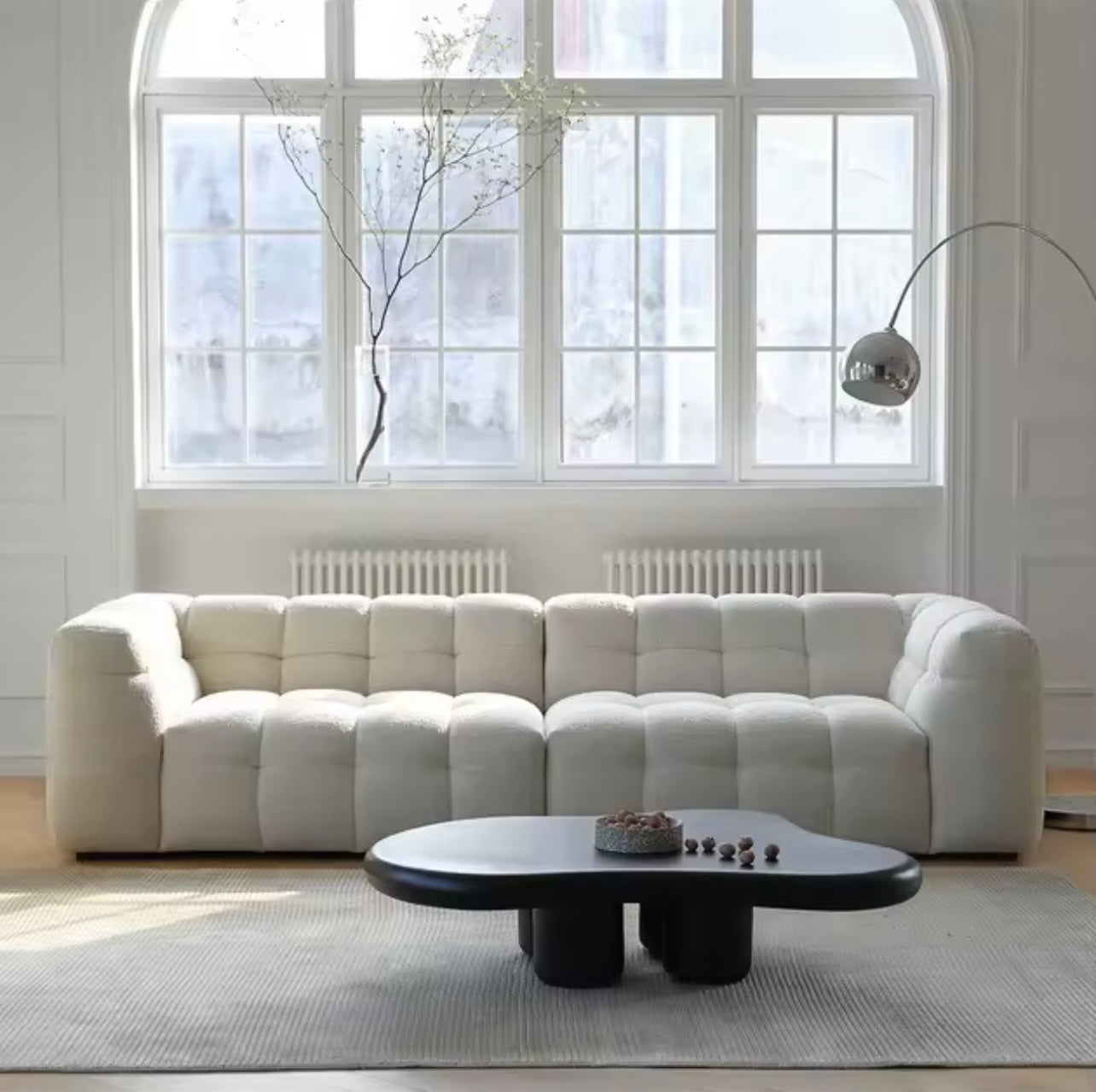 Lambswool Cloud Sofa, Cream Modular Sectional
