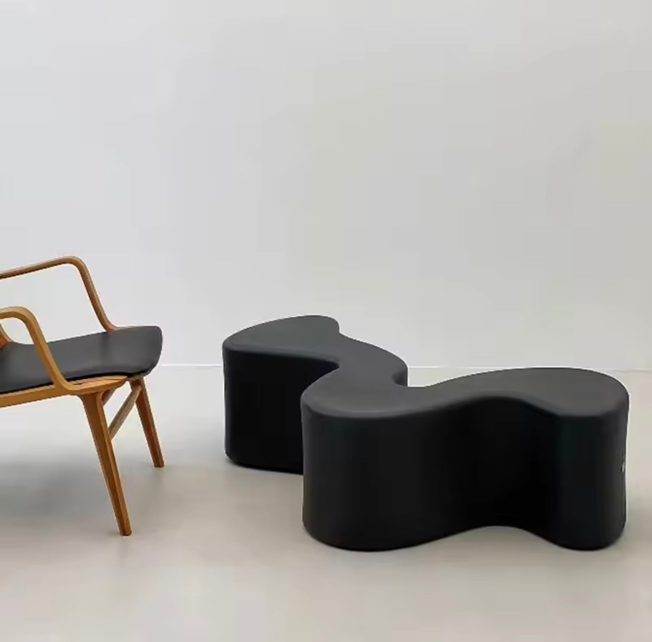 S-Shaped Sculptural Coffee Table, Fiberglass Modern Center Table