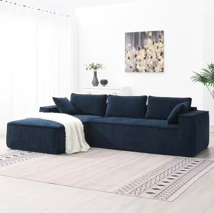 Modular Cloud Sectional Sofa with L-Shape Chaise, Chenille Fabric Couch