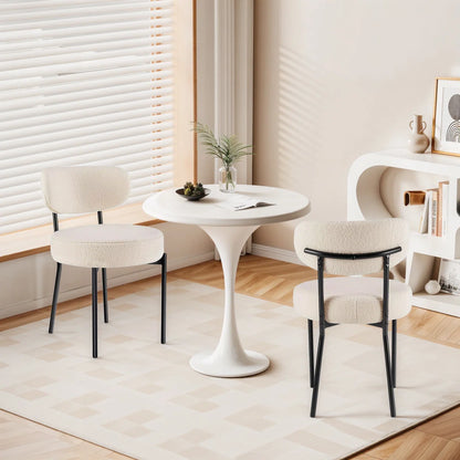 White Upholstered Dining Chair for Small Spaces