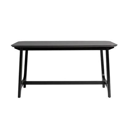 Black Ash Mid Century Wood Dining Table with Trestle Base