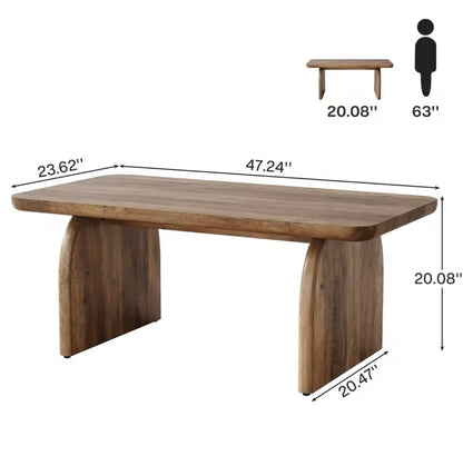 Farmhouse Rectangular Coffee Table, 47.24” Engineered Wood Center Table