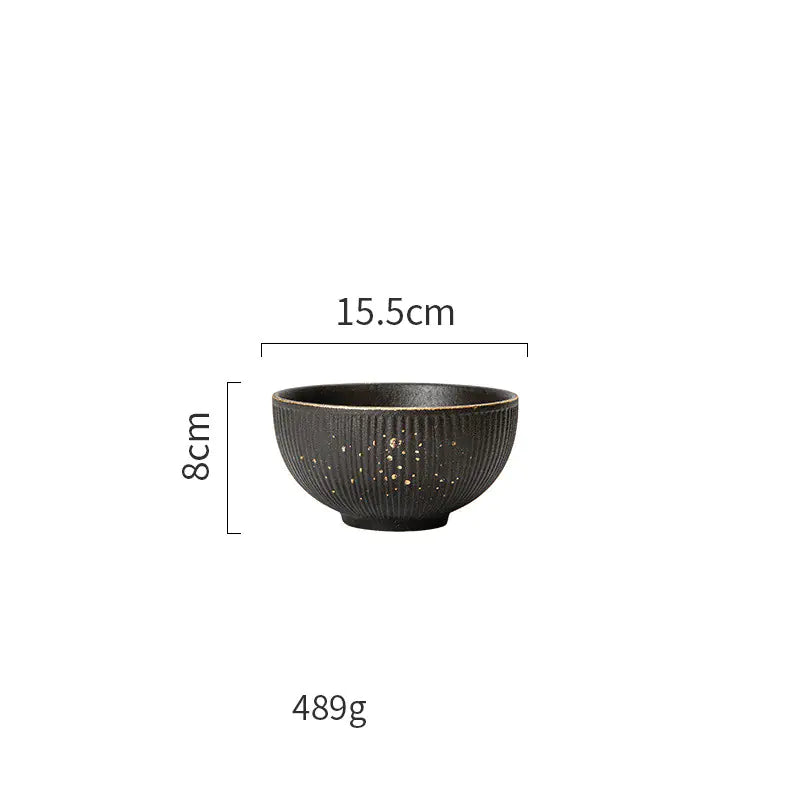 Nordic Black and Gold Trim Porcelain Dinnerware