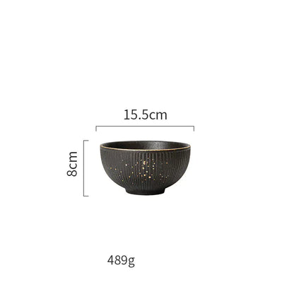 Nordic Black and Gold Trim Porcelain Dinnerware