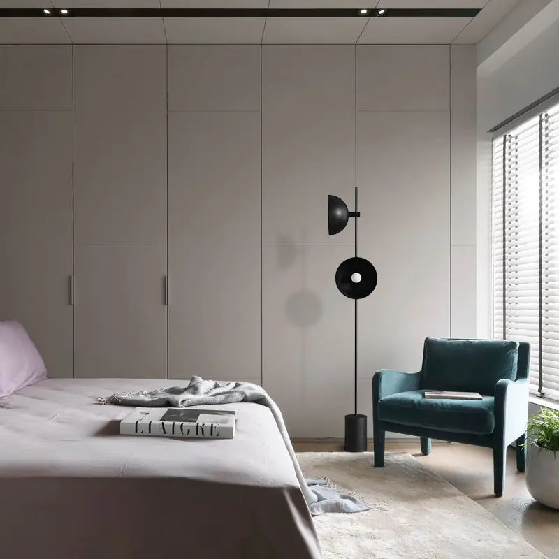 Minimalist Metal Floor Lamp with Marble Base, 92cm